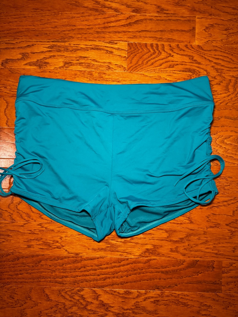 Beach House Women’s Plus Size 18W Blake Teal Adjustable Side Tie Swim Shorts